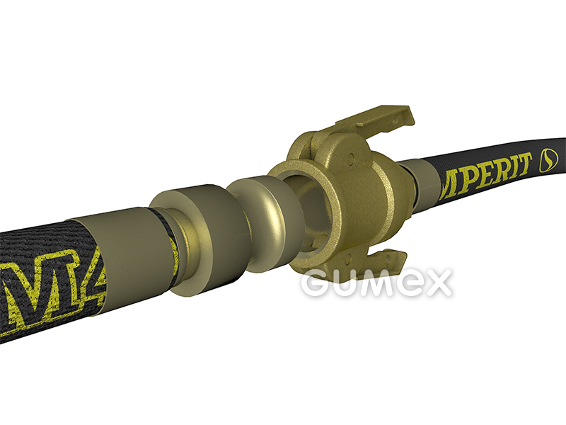 Hadice pro dopravu betonových směsí SM40 s koncovkami, 25/39mm, délka 10000mm, KAMLOK BETON DN 25mm, spojka 41mm - KAMLOK BETON DN 25mm, vsuvka 41mm - KAMLOK BETON prstýnek 25mm